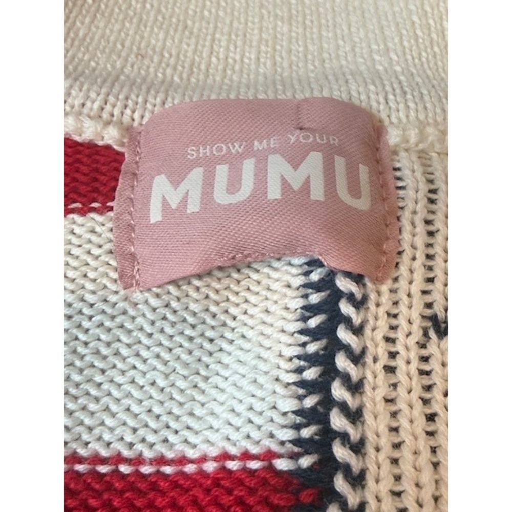 Show Me Your MuMu Zippy Cardigan America Knit Stars Stripes Flag Print Small - Picture 4 of 12